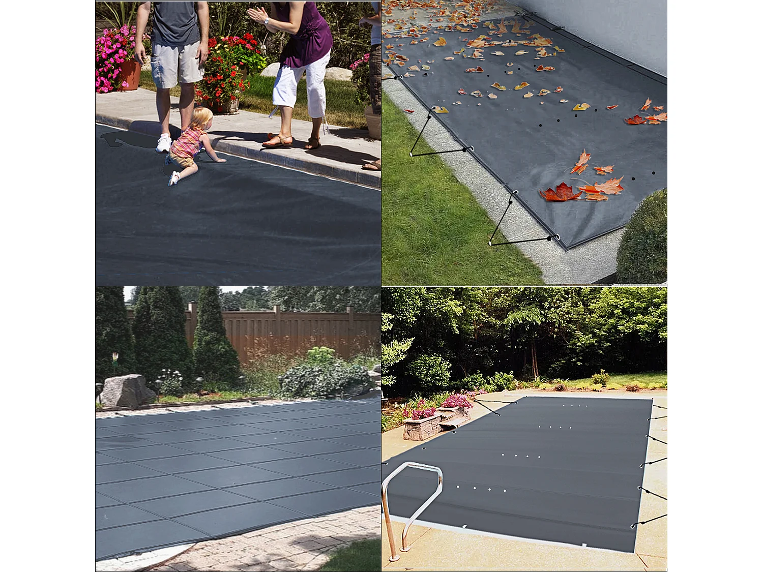 Bâche piscine, Couverture de Sécurité SucceBuy pour Piscine Creusées, 305 x 567 cm, Gris Foncé