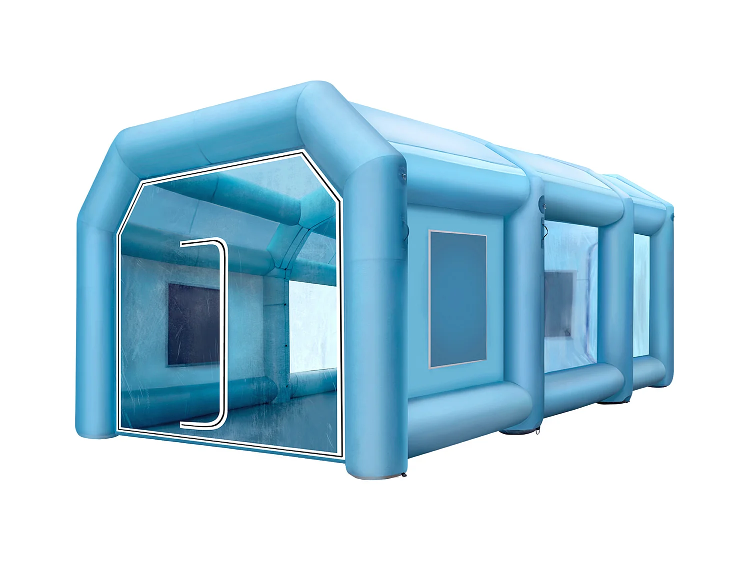 Cabine de Peinture Gonflable SucceBuy Cabine de Pulvérisation Gonflable 10.05 x 4.99 x 3.5 m pour Peinture Automobile avec 2 Souffleurs