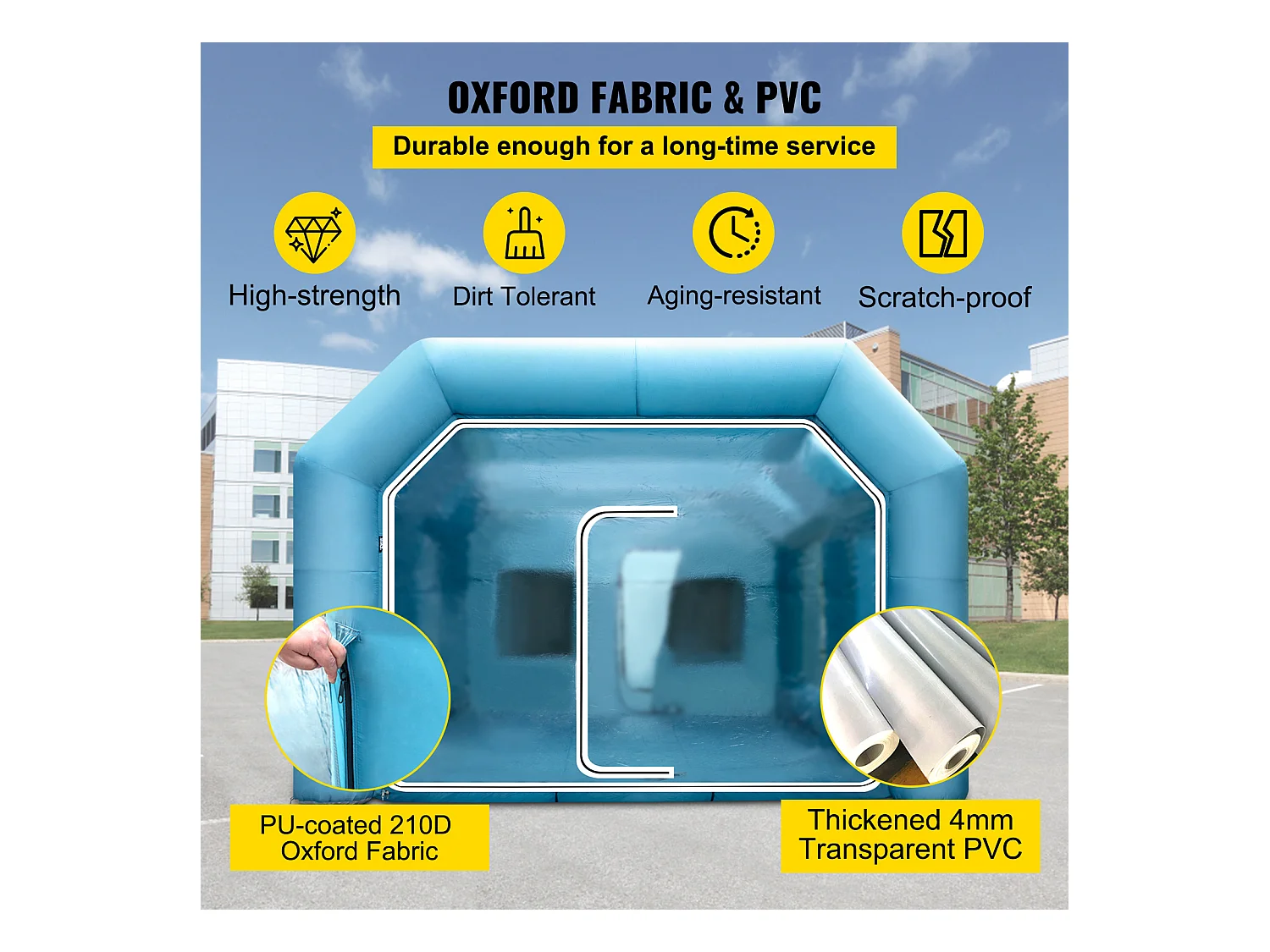 Cabine de Peinture Gonflable SucceBuy Cabine de Pulvérisation Gonflable 10.05 x 4.99 x 3.5 m pour Peinture Automobile avec 2 Souffleurs