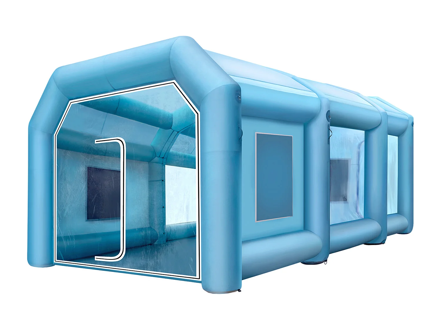 Cabine de Peinture Gonflable SucceBuy Cabine de Pulvérisation Gonflable 10.05 x 4.99 x 3.5 m pour Peinture Automobile avec 2 Souffleurs
