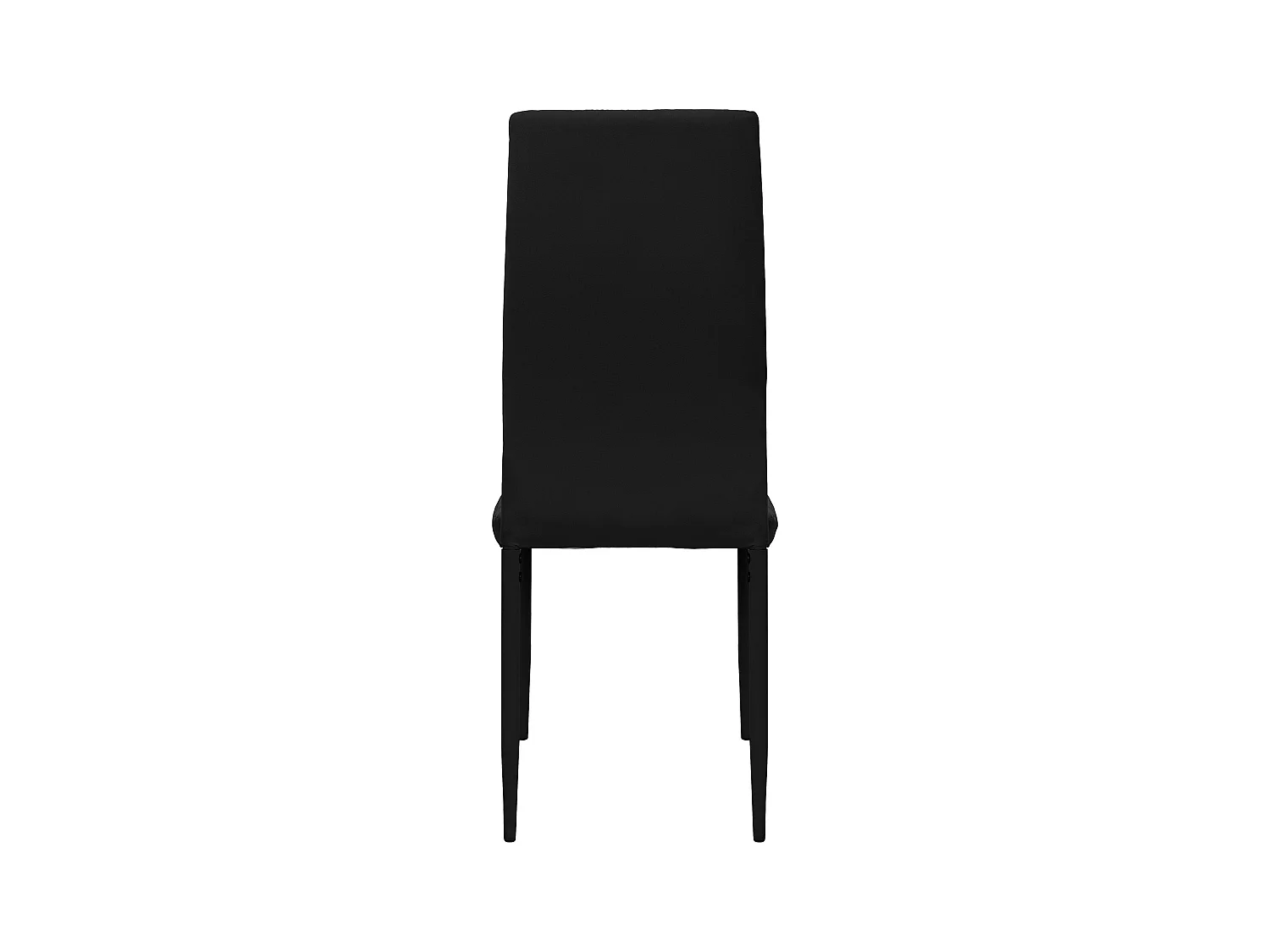 Lot de 4 chaises de salle à manger noir avec dossier haut rembourrées en simili pieds en acier patins de protection de sol inclus charge de 120 kg