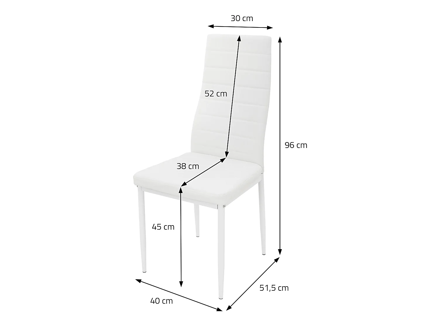 ML-Design Set 4 sedie sala da pranzo similpelle bianco sedie cucina con schienale imbottite gambe metallo ergonomiche moderne per tavolo soggiorno