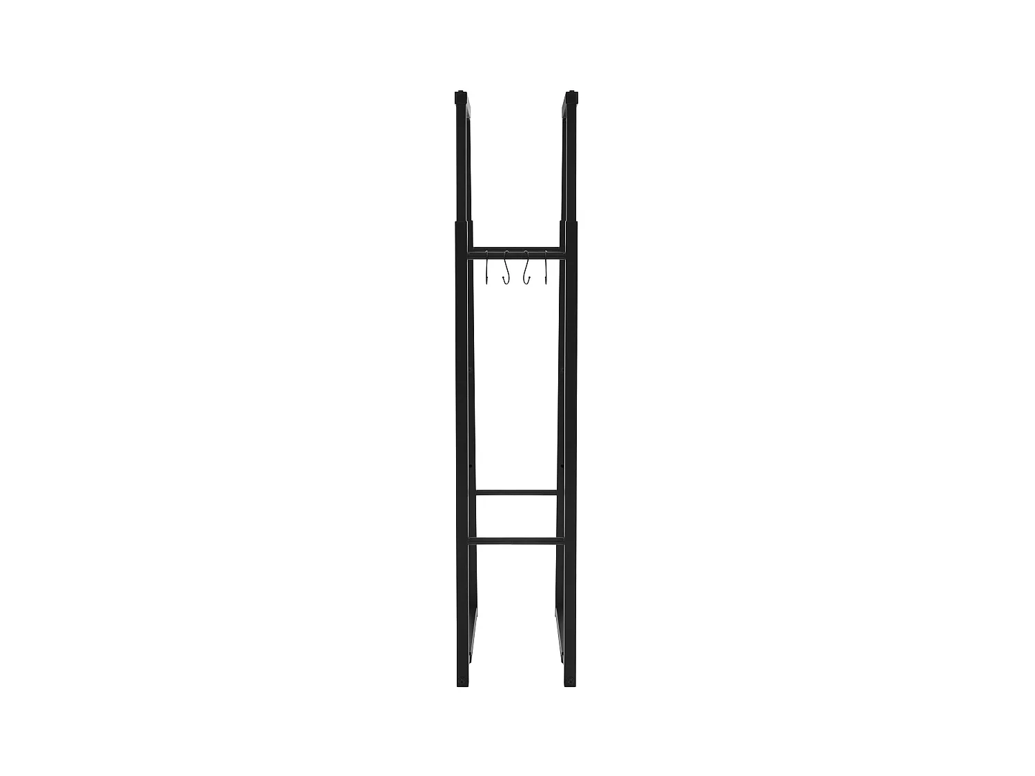 ML-Design Portalegna Regolabile in Metallo Nero con Ganci Scaffale per Legna da Camino o Stufa Rastrelliera Struttura Legnaia per Interno ed Esterno