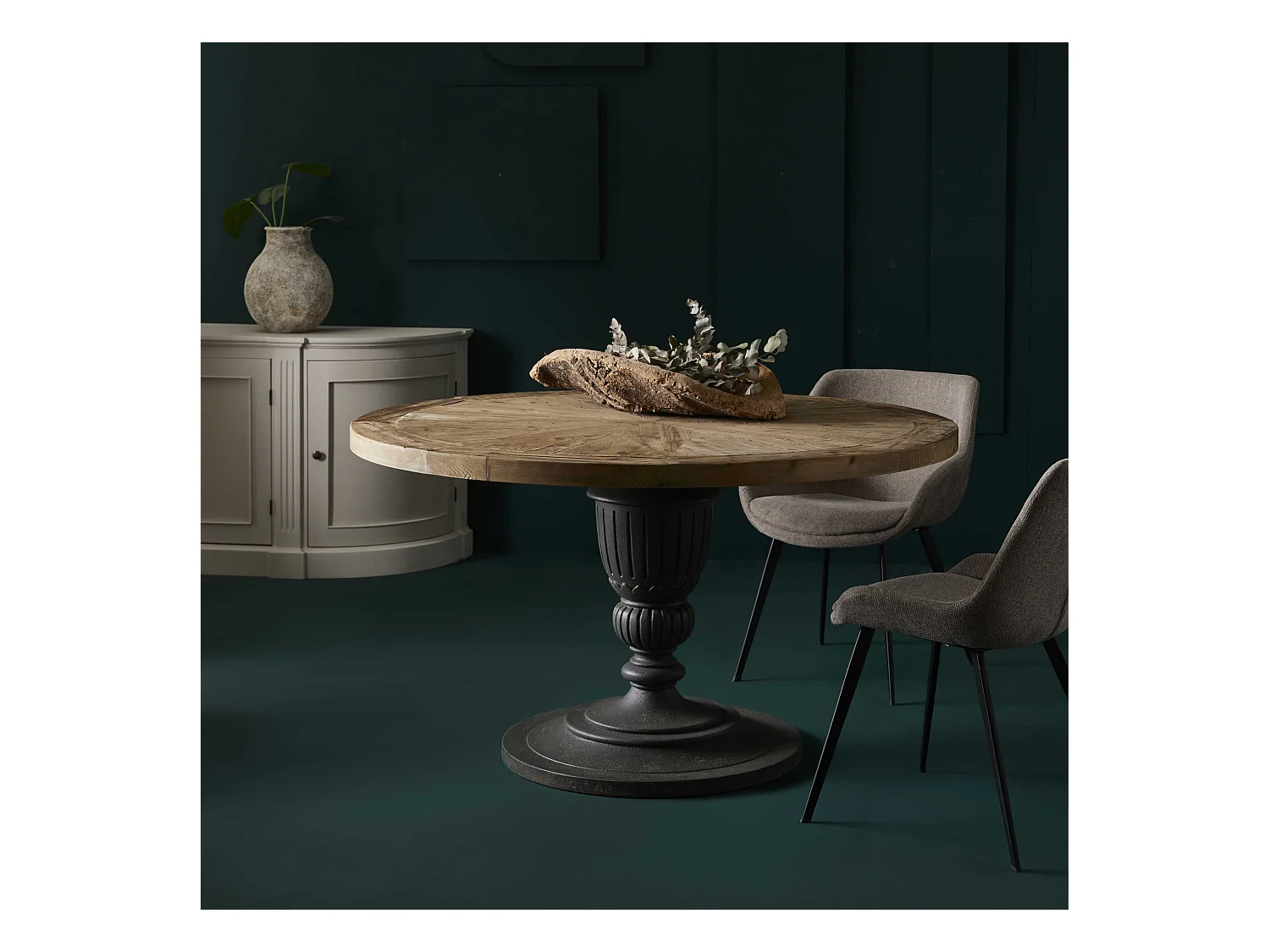 Bijzettafel van oud dennenhout L140 cm - MAGISTRAL