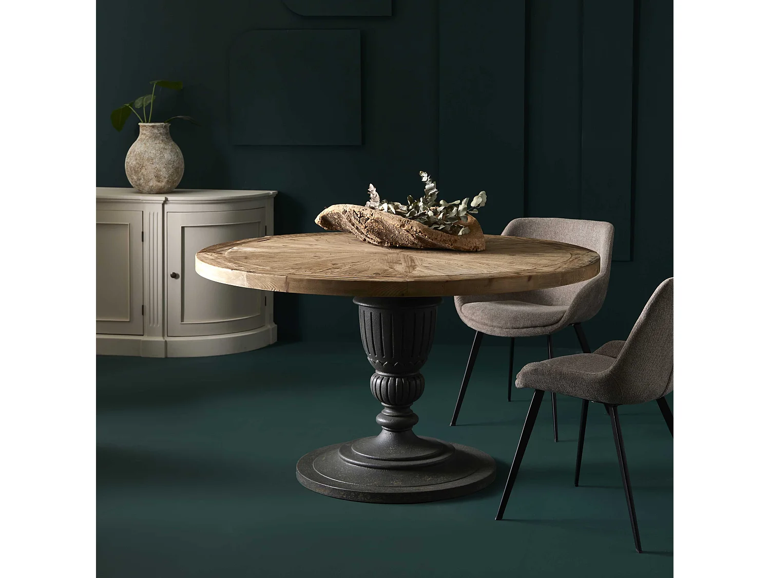 Bijzettafel van oud dennenhout L140 cm - MAGISTRAL