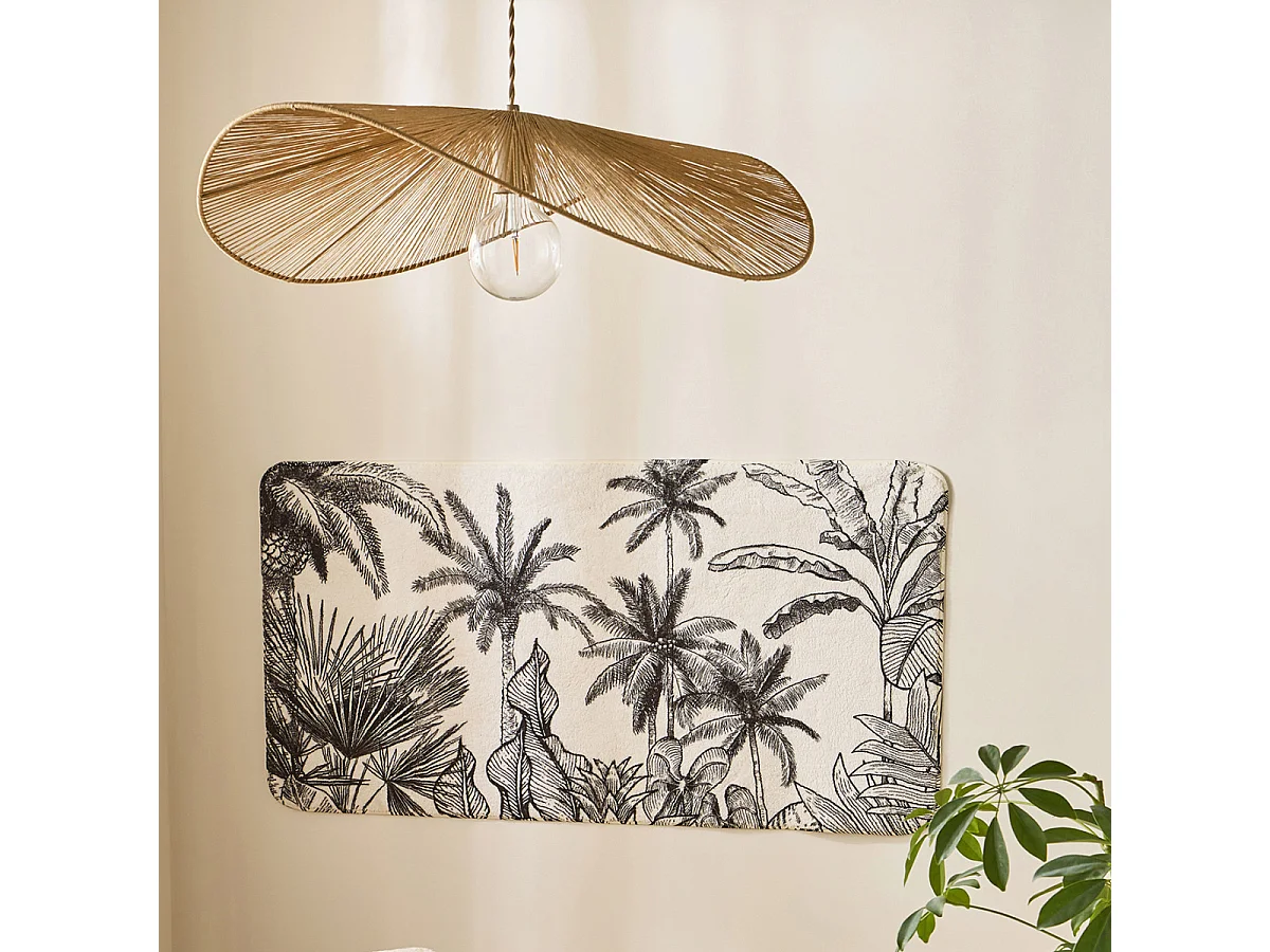 Tapis de bain antidérapant imprimé tropical 60x120cm