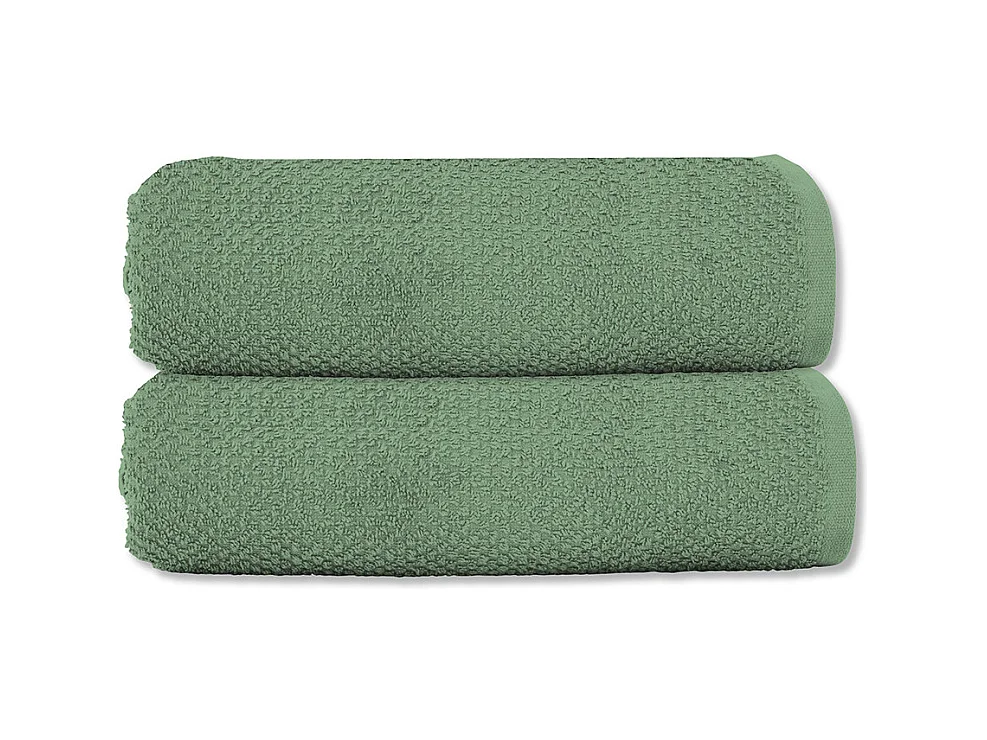 Lot 2 serviettes de toilette 50x90 coton éponge