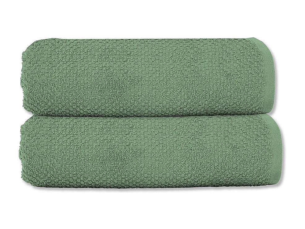 Lot 2 serviettes de toilette 50x90 coton éponge