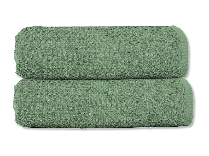 Lot 2 serviettes de toilette 50x90 coton éponge