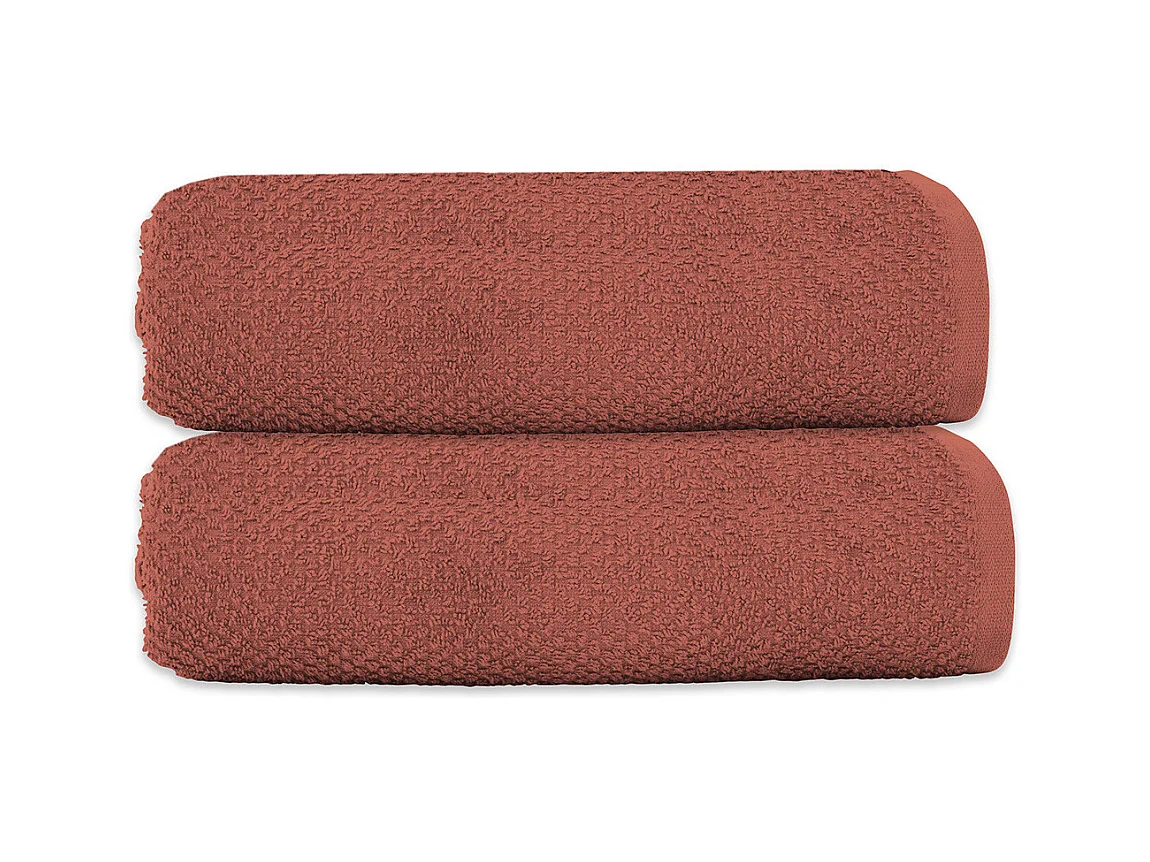 Lot 2 serviettes de bain 70x140 coton éponge