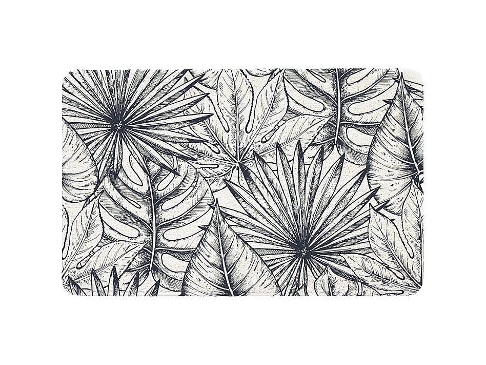 Tapis de bain antidérapant imprimé feuillage 50x80cm