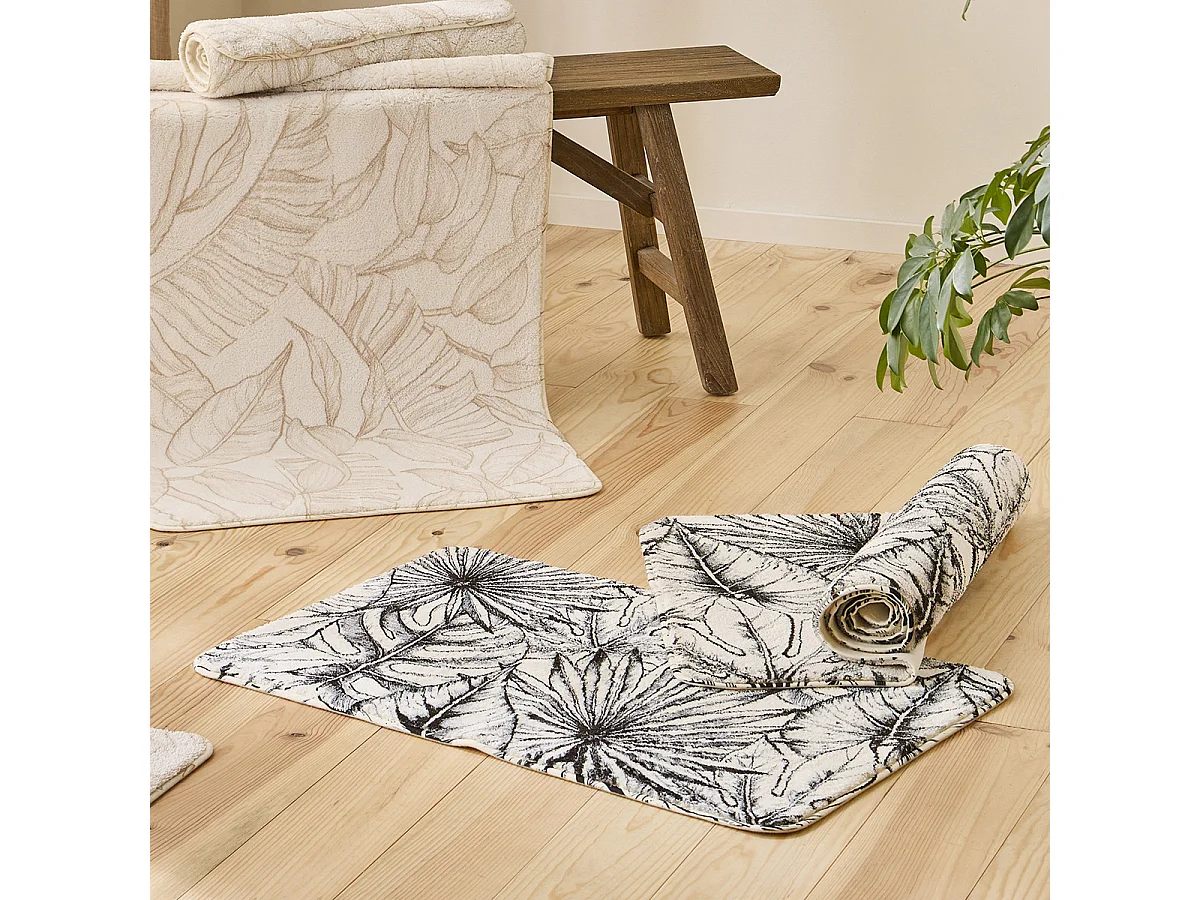 Tapis de bain antidérapant imprimé feuillage 50x80cm