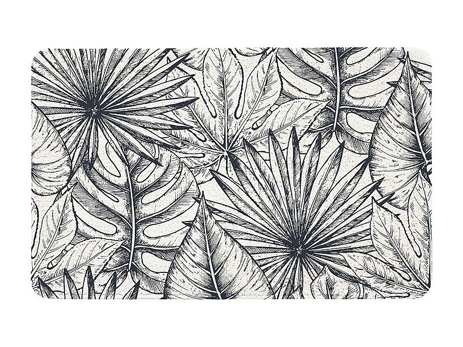 Tapis de bain antidérapant imprimé feuillage 50x80cm