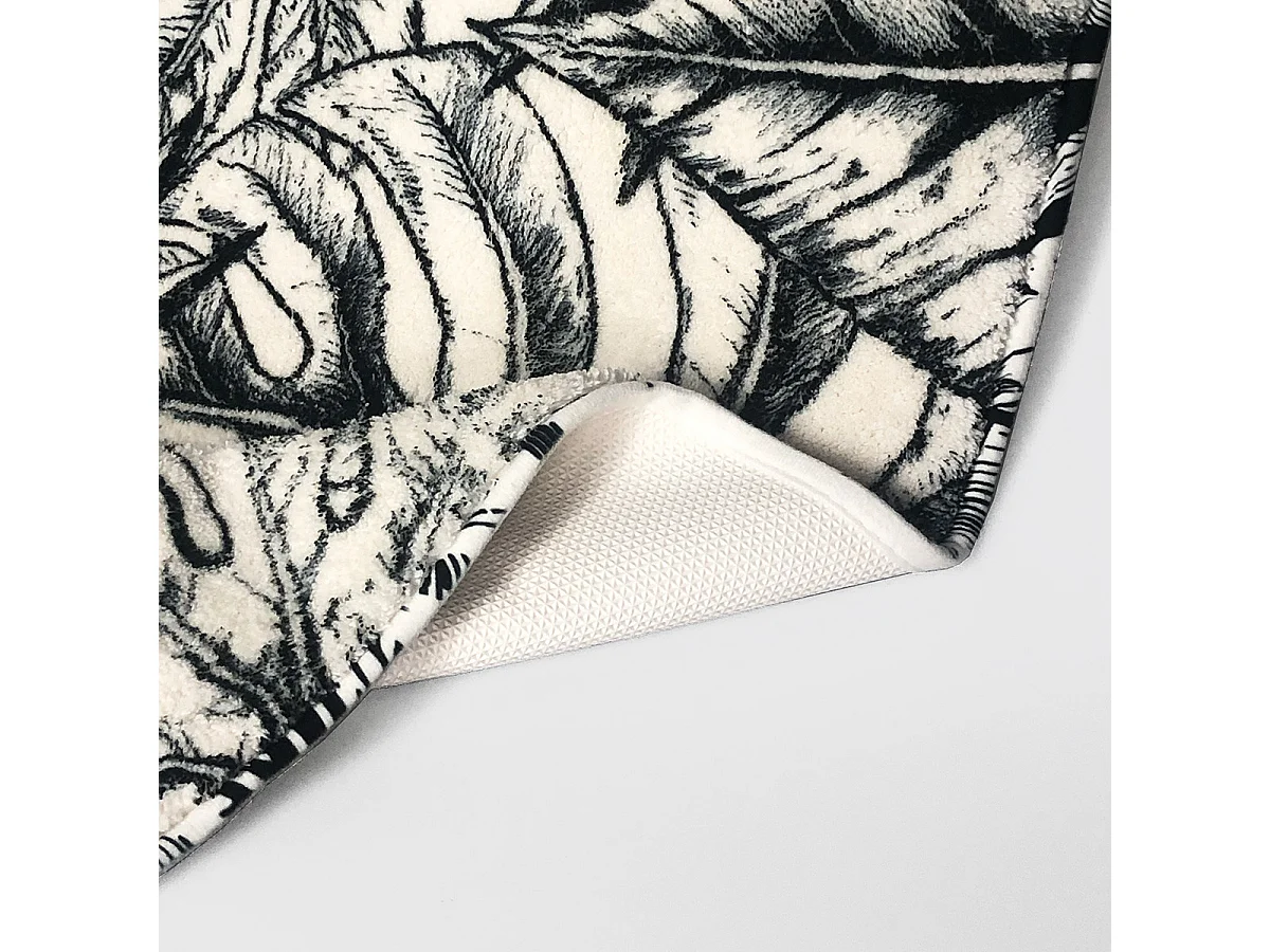 Tapis de bain antidérapant imprimé feuillage 50x80cm