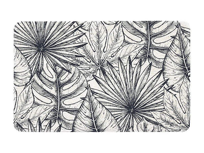 Tapis de bain antidérapant imprimé feuillage 50x80cm