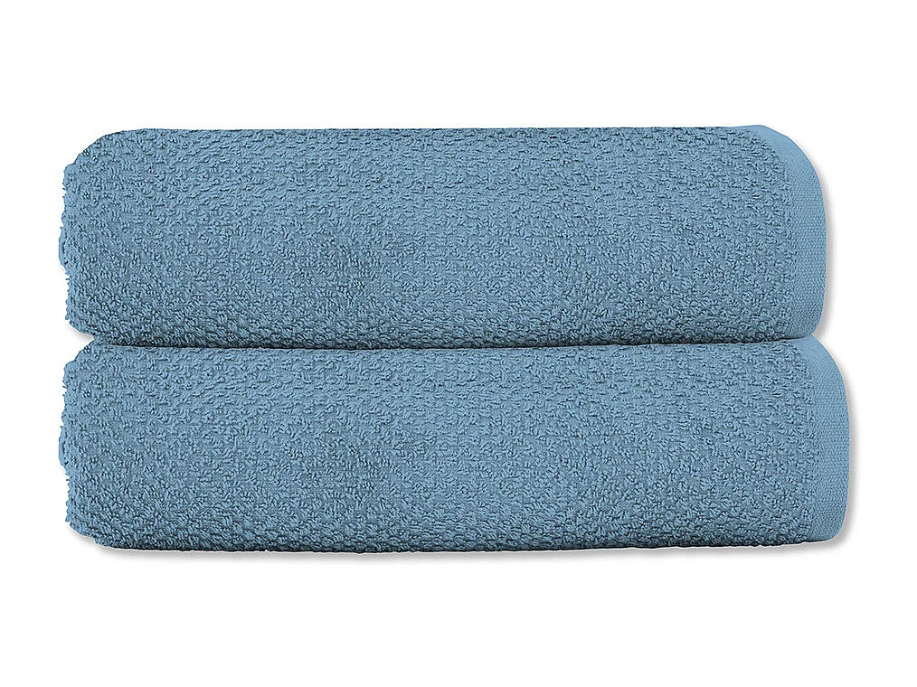 Lot 2 serviettes de toilette 50x90 coton éponge