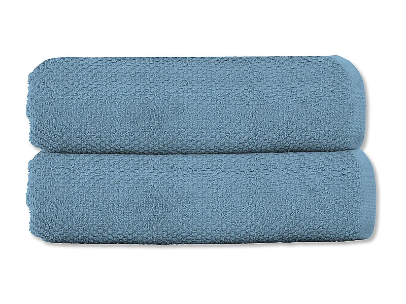 Lot 2 serviettes de toilette 50x90 coton éponge