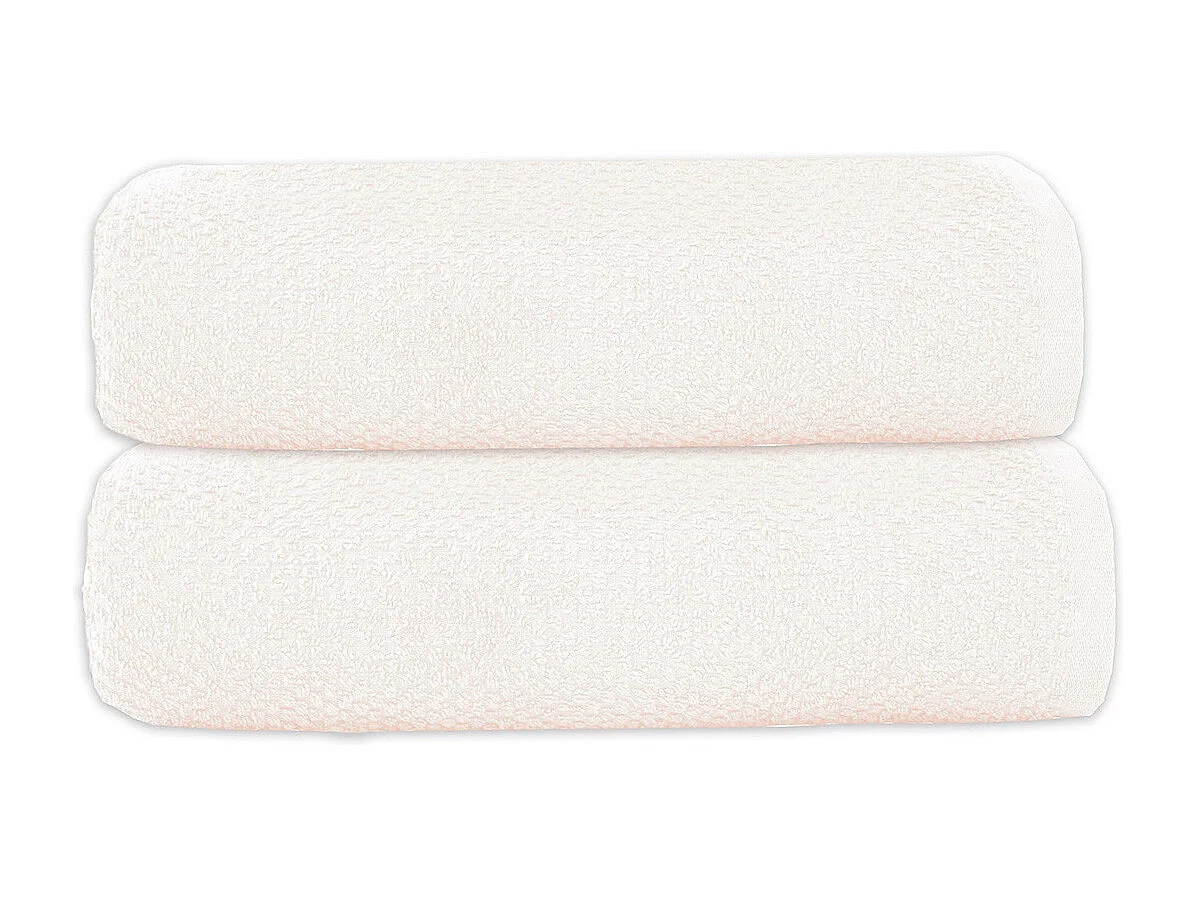 Lot 2 serviettes de bain 70x140 coton éponge