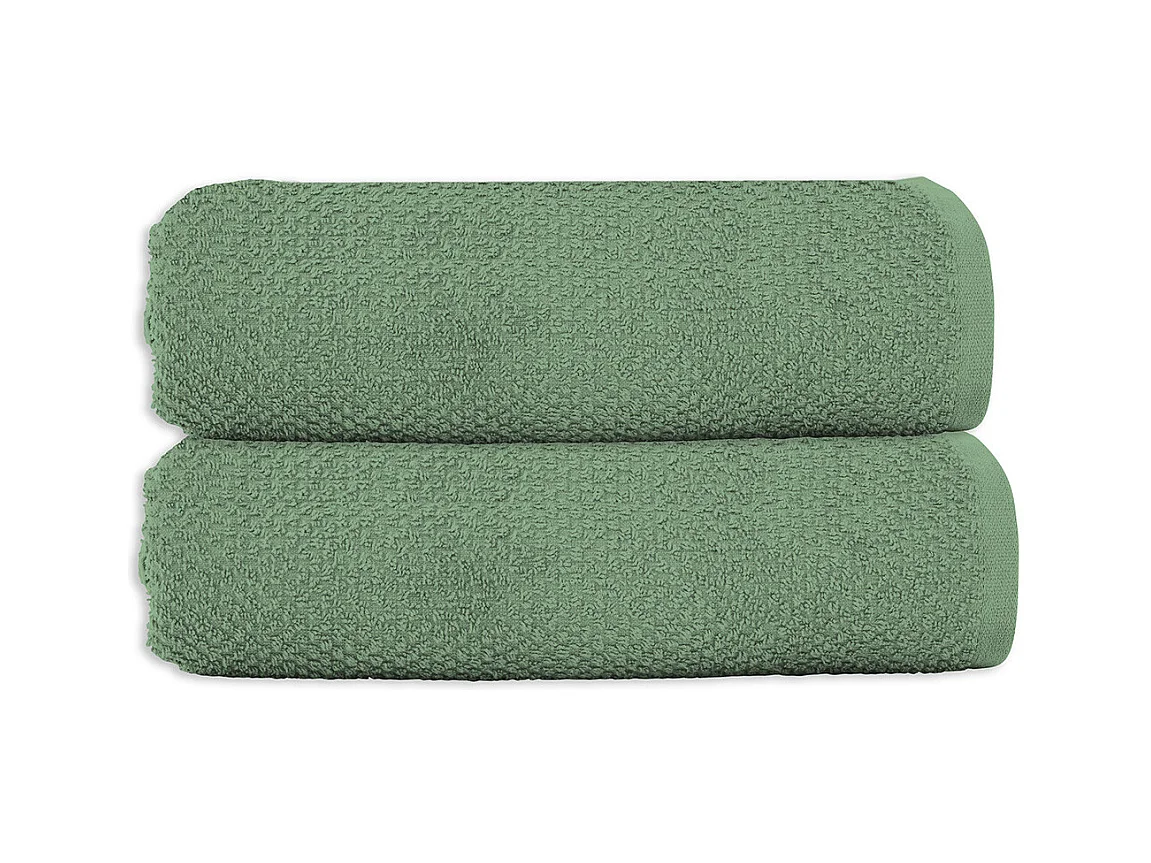 Lot 2 serviettes de bain 70x140 coton éponge