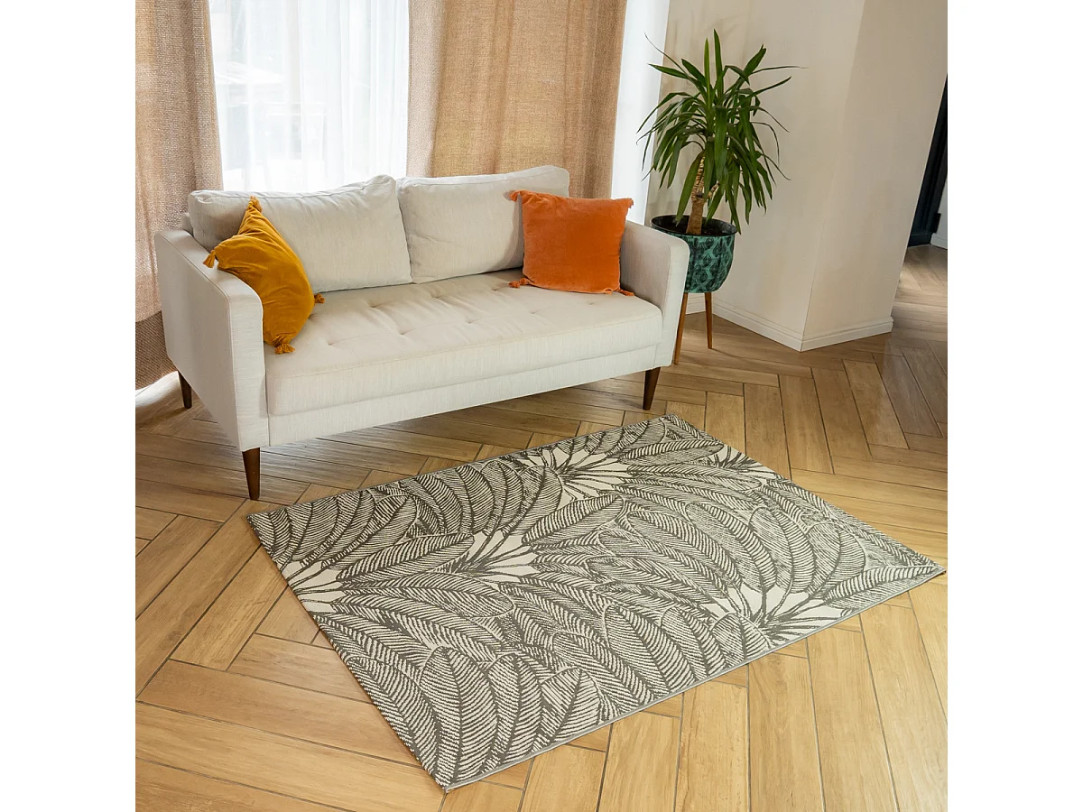 Tapis déco intérieur et extérieur palmiers 120x170cm