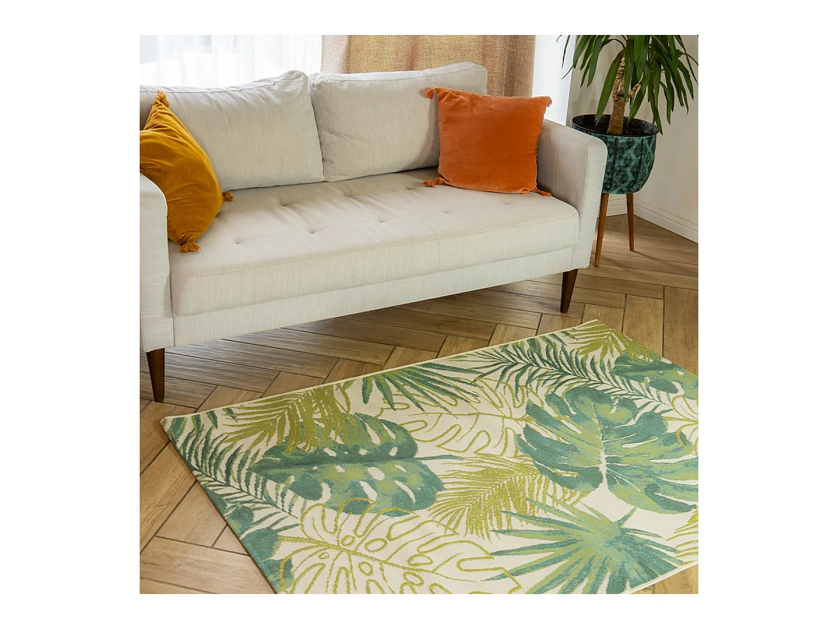Tapis déco intérieur et extérieur tropical 120x170cm