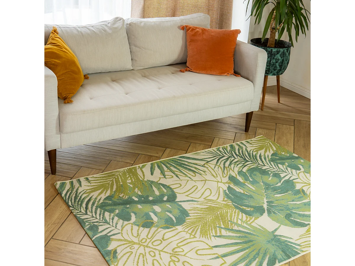 Tapis déco intérieur et extérieur tropical 120x170cm