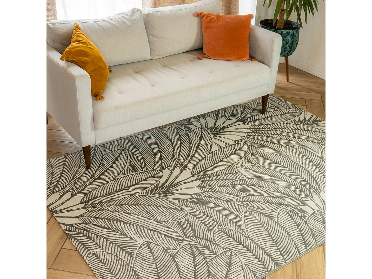 Tapis déco intérieur et extérieur palmiers 160x230cm