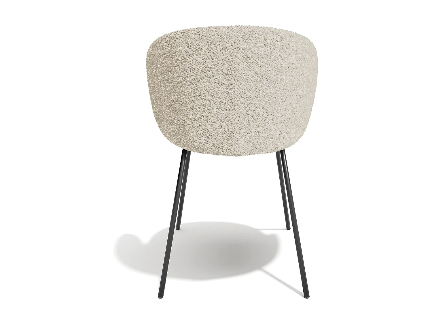 Lot de 2 chaises bouclette crème et pieds noirs LUNA