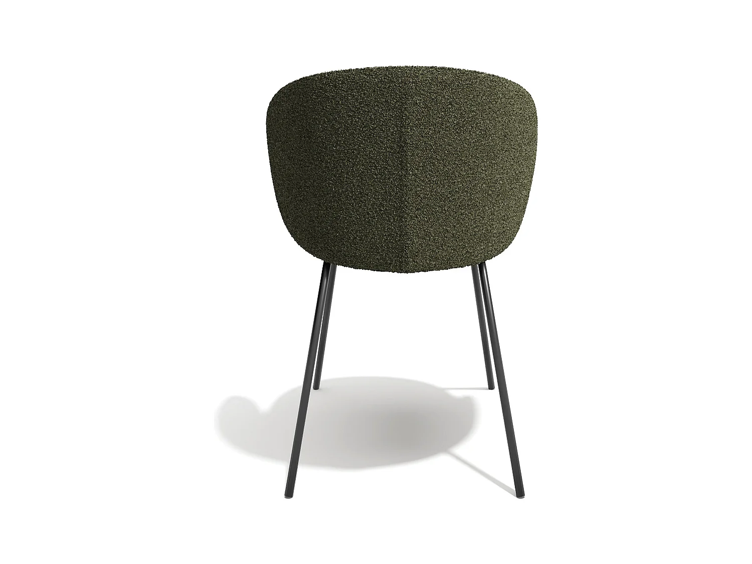 Lot de 2 chaises bouclette kaki et pieds noirs LUNA