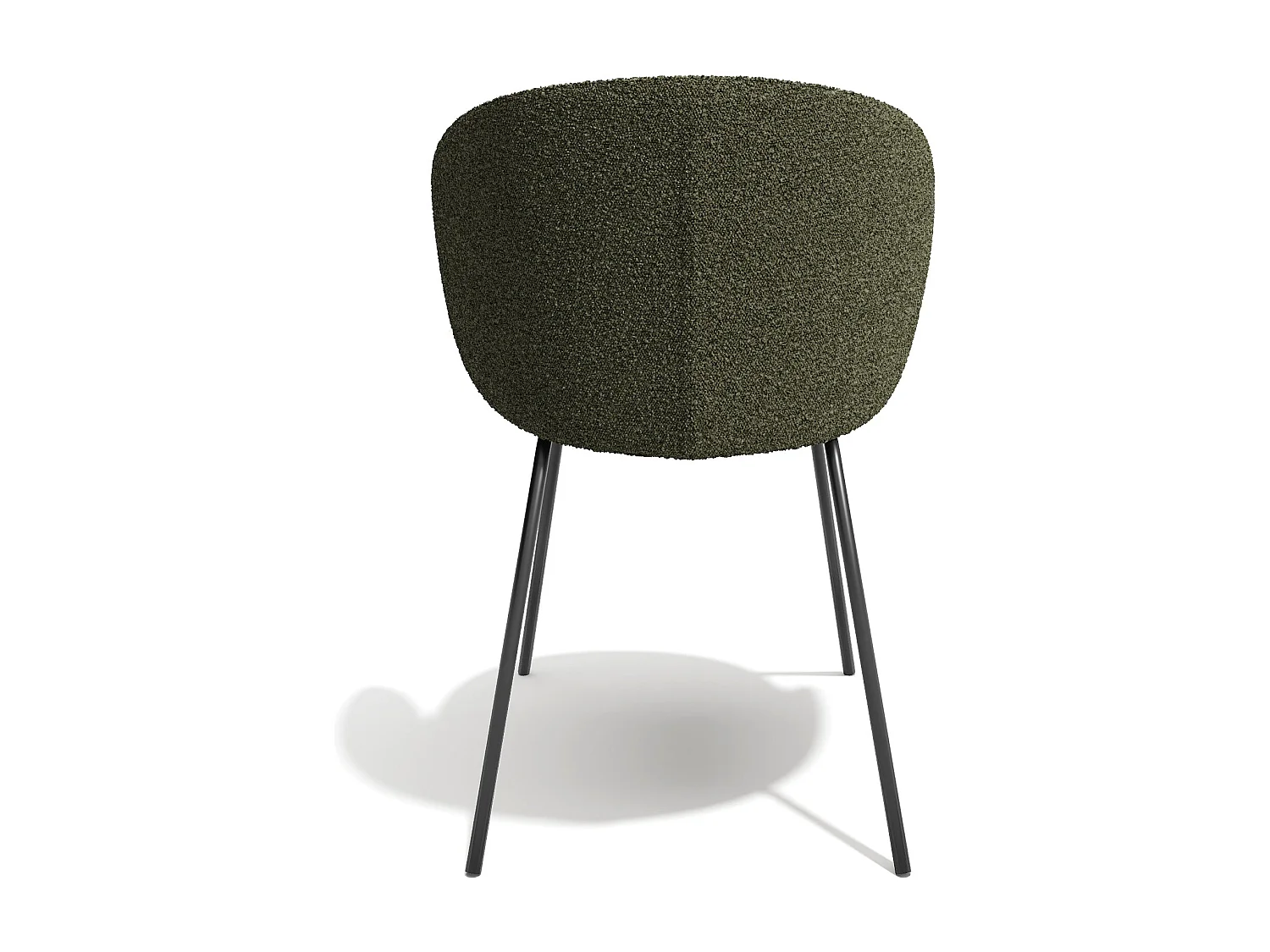 Lot de 2 chaises bouclette kaki et pieds noirs LUNA