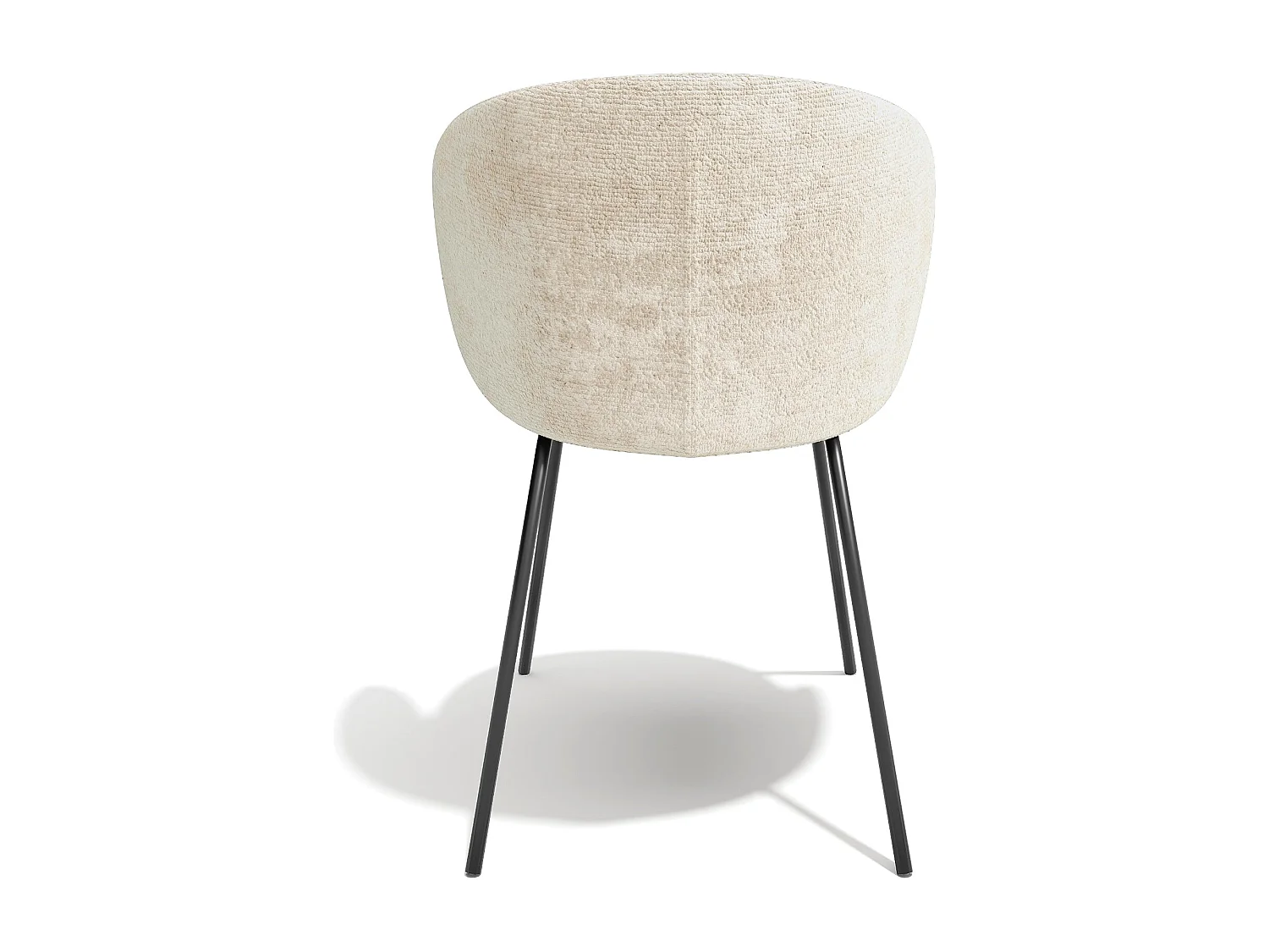 Lot de 2 chaises velours texturé crème et pieds noirs LUNA