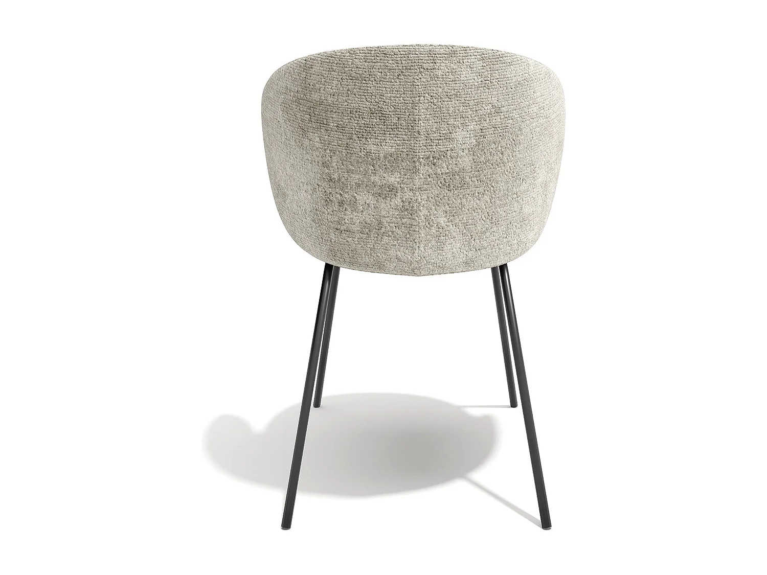 Lot de 2 chaises velours texturé taupe et pieds noirs LUNA