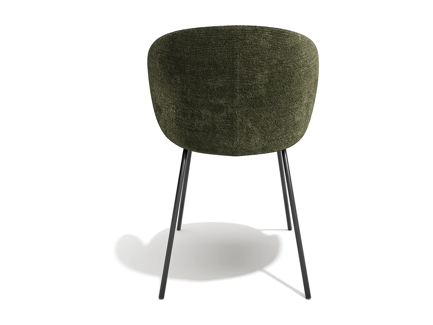 Lot de 2 chaises velours texturé kaki et pieds noirs LUNA