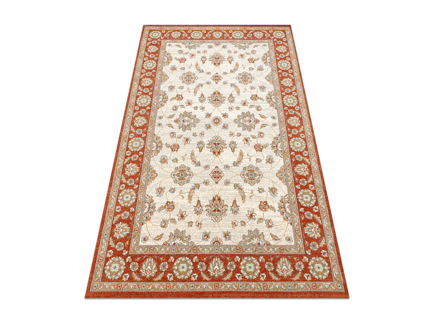 Tapis en laine SOHO 477.15.LA103 OSTA Ornement, cadre naturel beige /  240x340 cm