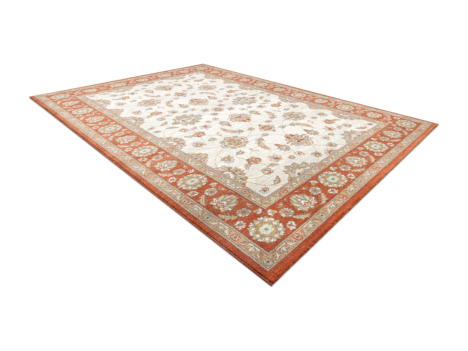 Tapis en laine SOHO 477.15.LA103 OSTA Ornement, cadre naturel beige /  240x340 cm