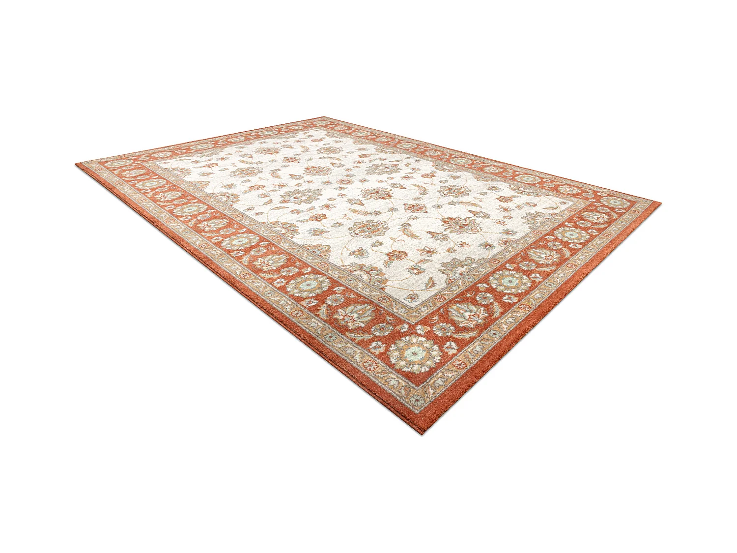 Tapis en laine SOHO 477.15.LA103 OSTA Ornement, cadre naturel beige /  80x160 cm