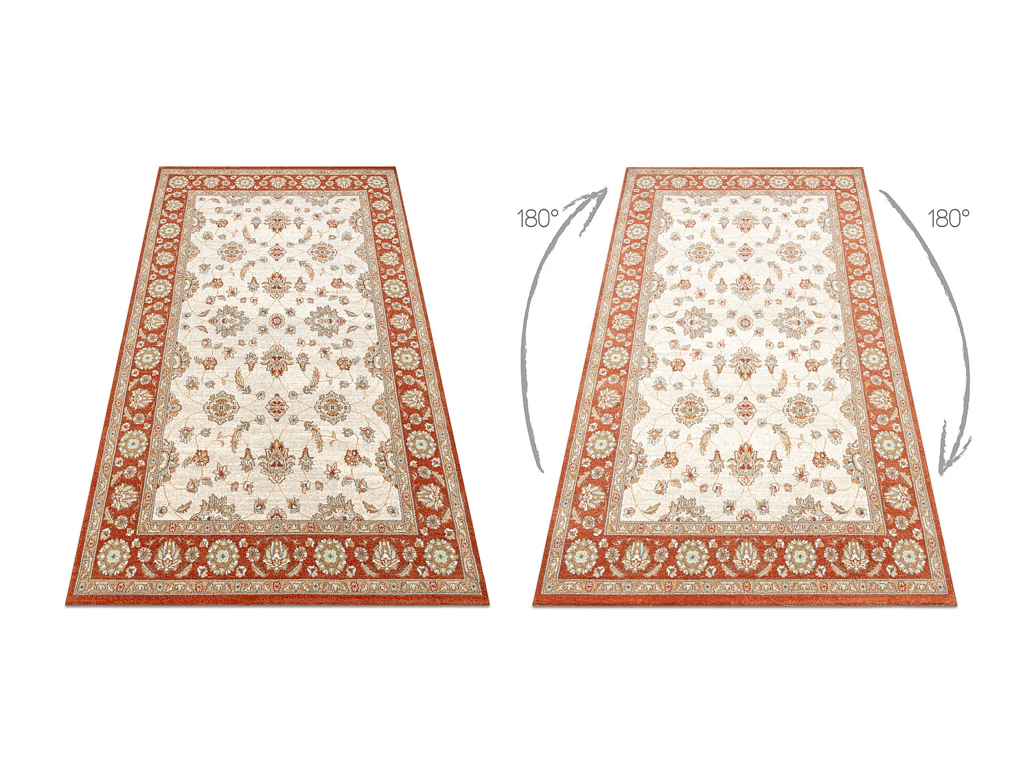 Tapis en laine SOHO 477.15.LA103 OSTA Ornement, cadre naturel beige /  80x160 cm