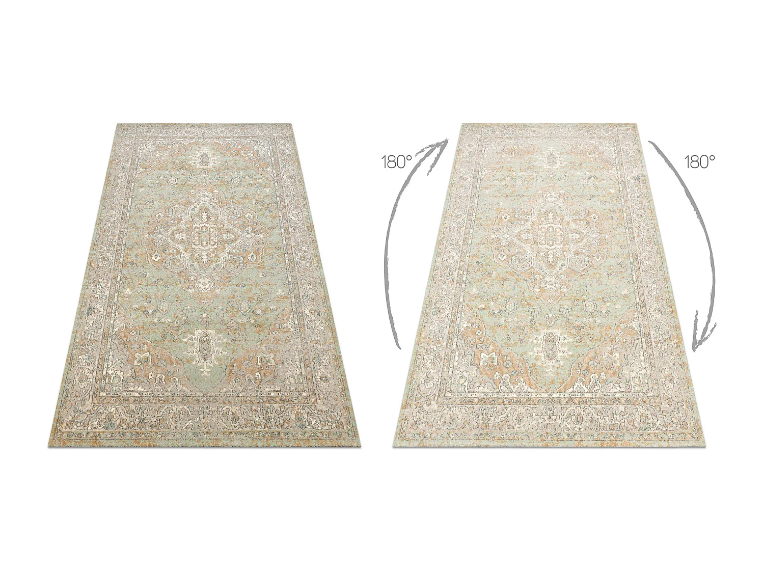 Alfombra de lana SOHO 477.01.LA402 OSTA - Ornamento, rosetón, natural 160x240 cm