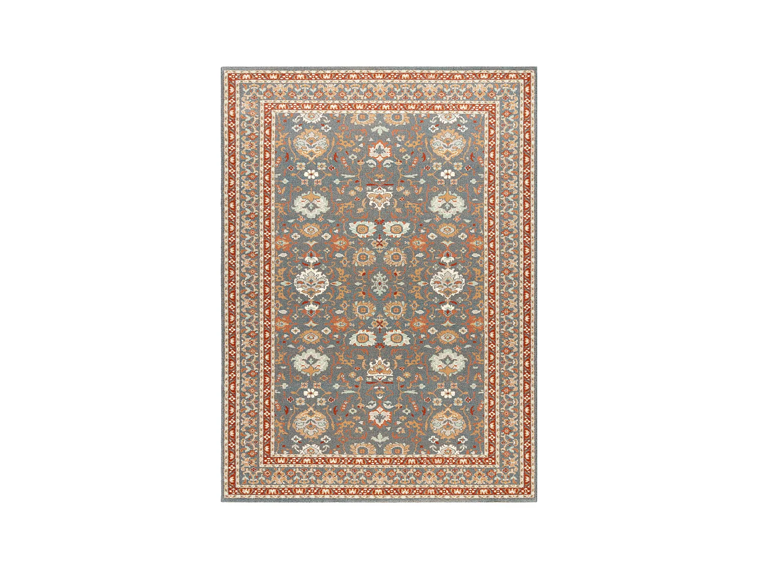 Tapis en laine SOHO 477.26.LA500 OSTA Ornement, cadre naturel bleus /  160x240 cm