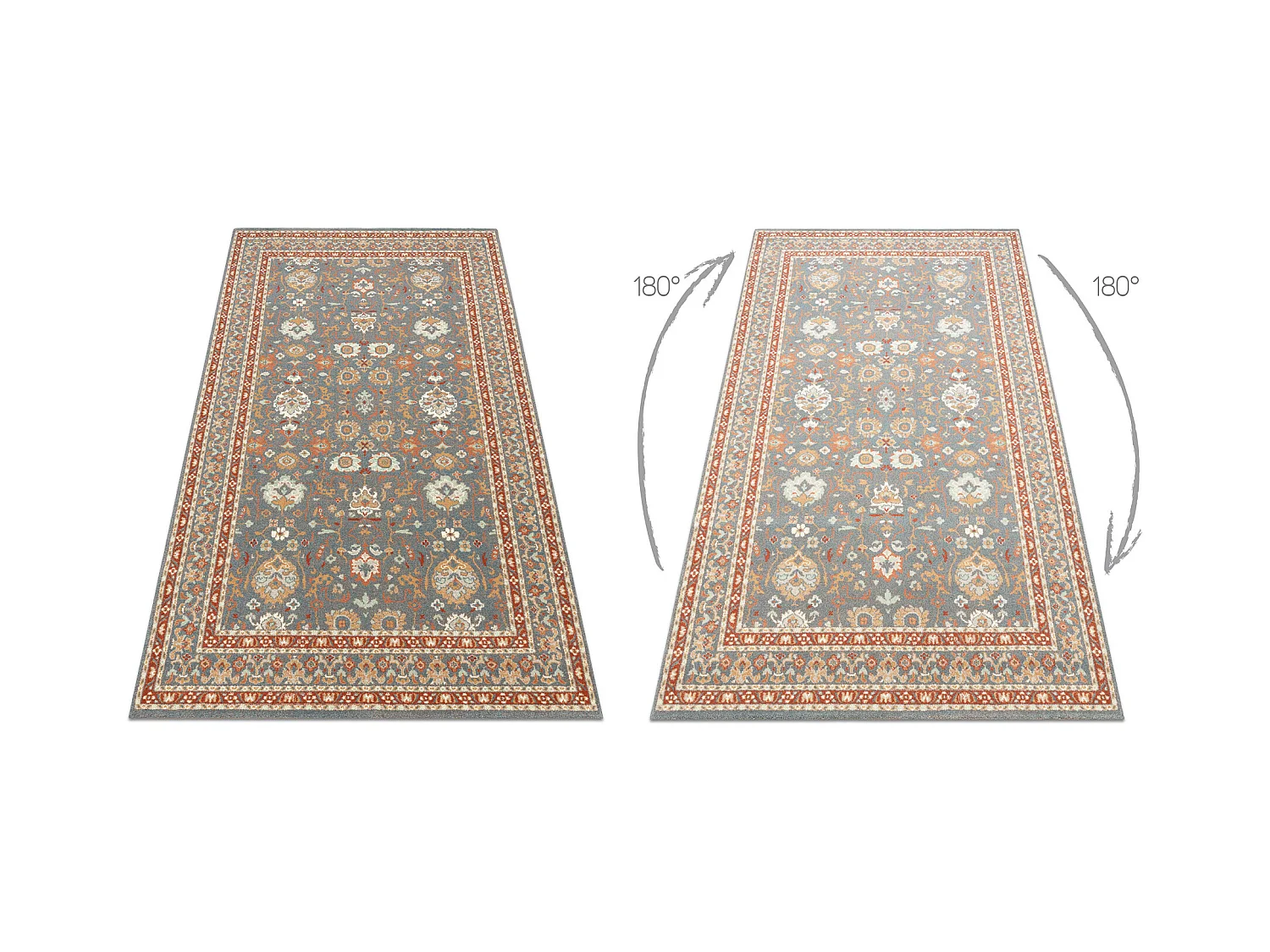 Tapis en laine SOHO 477.26.LA500 OSTA Ornement, cadre naturel bleus /  160x240 cm