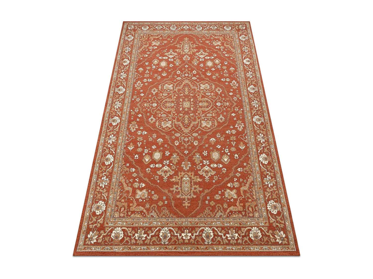 Tappeto in lana SOHO 477.01.LA301 OSTA Ornamento, cornice naturale ter 200x300 cm