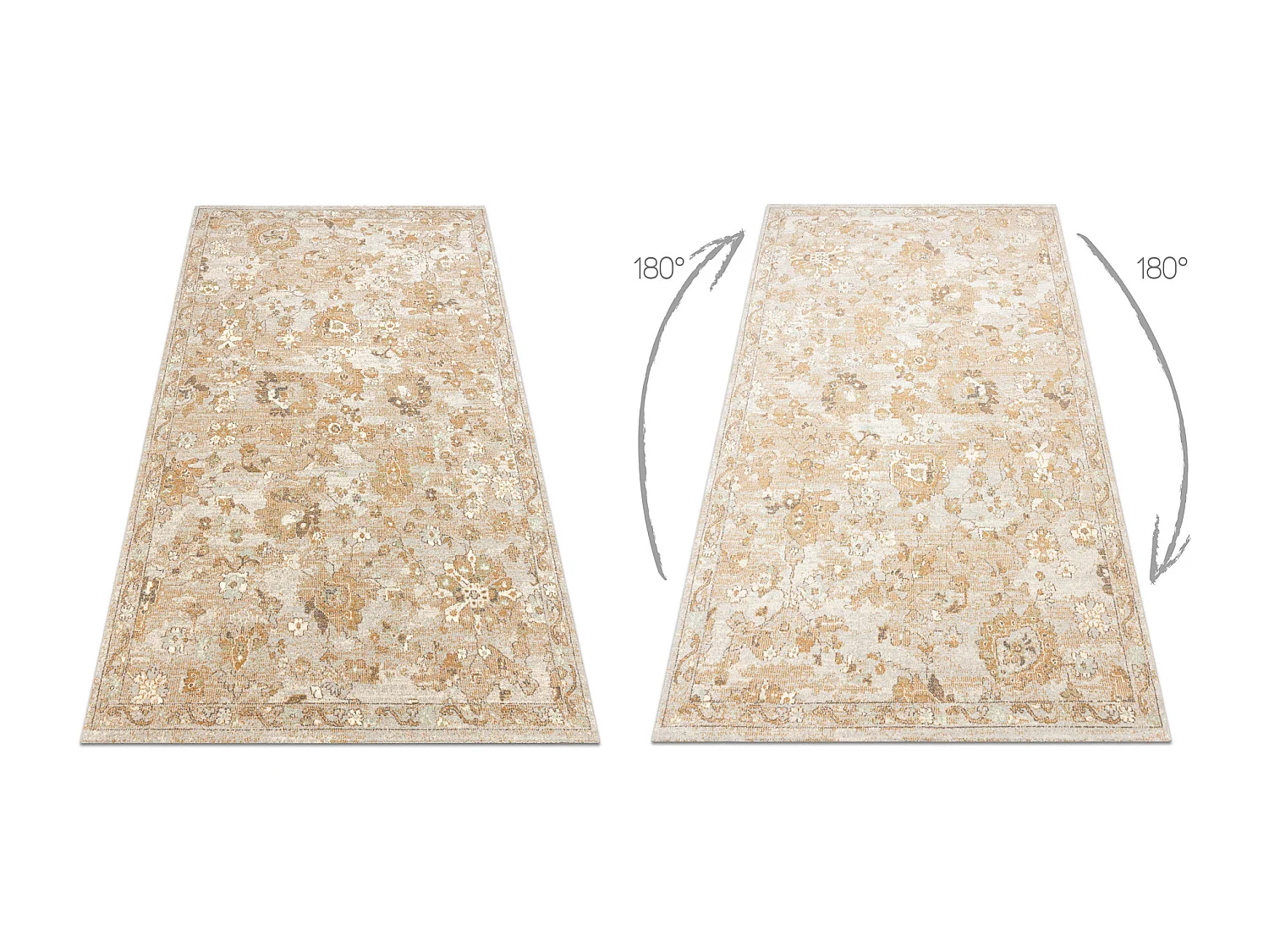 Tapis en laine SOHO 477.22.LA115 OSTA Ornement, fleurs naturel beige 160x240 cm