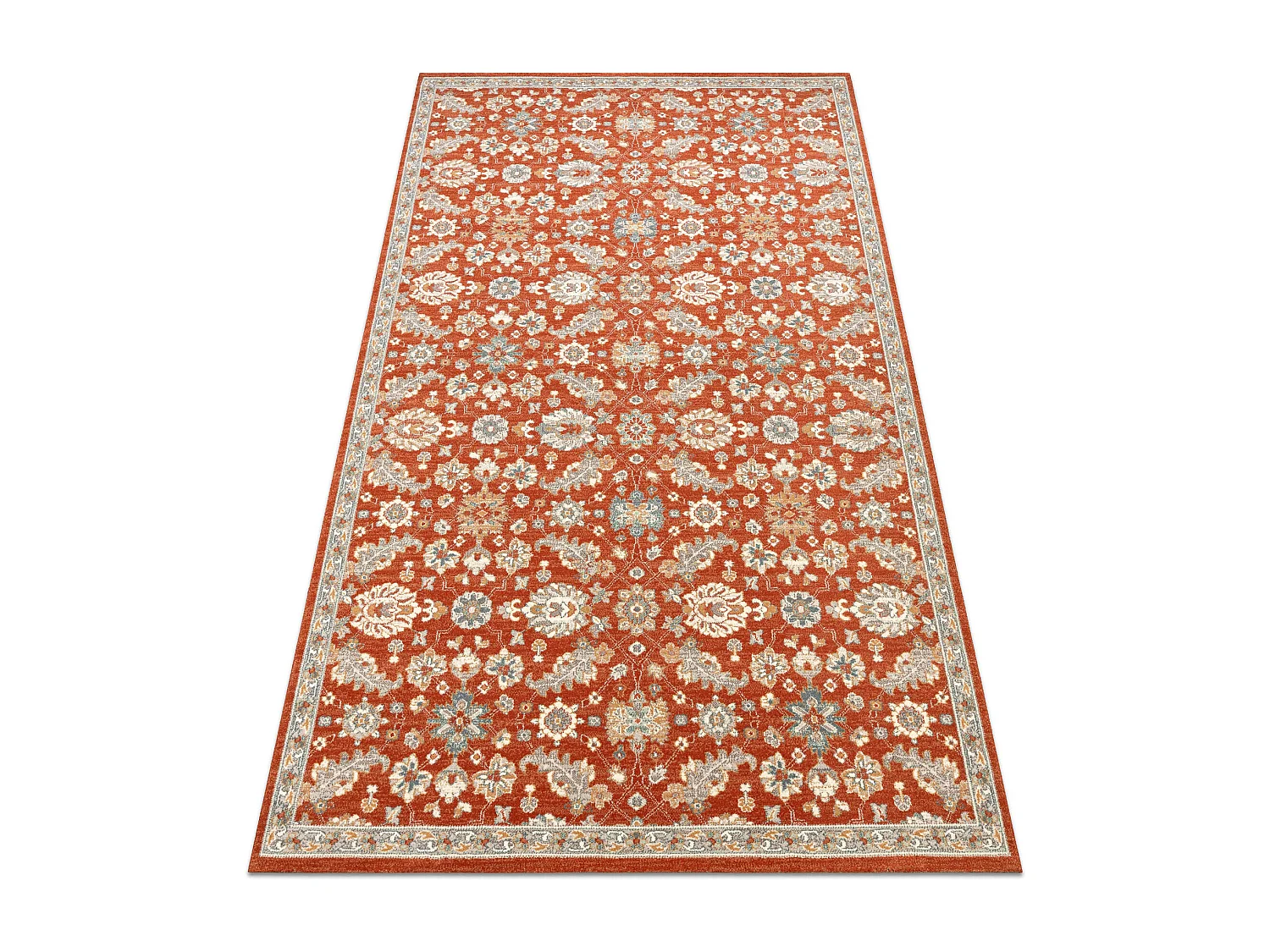 Tappeto in lana SOHO 477.07.LA300 OSTA - Fiori, cornice, naturale terr 200x300 cm