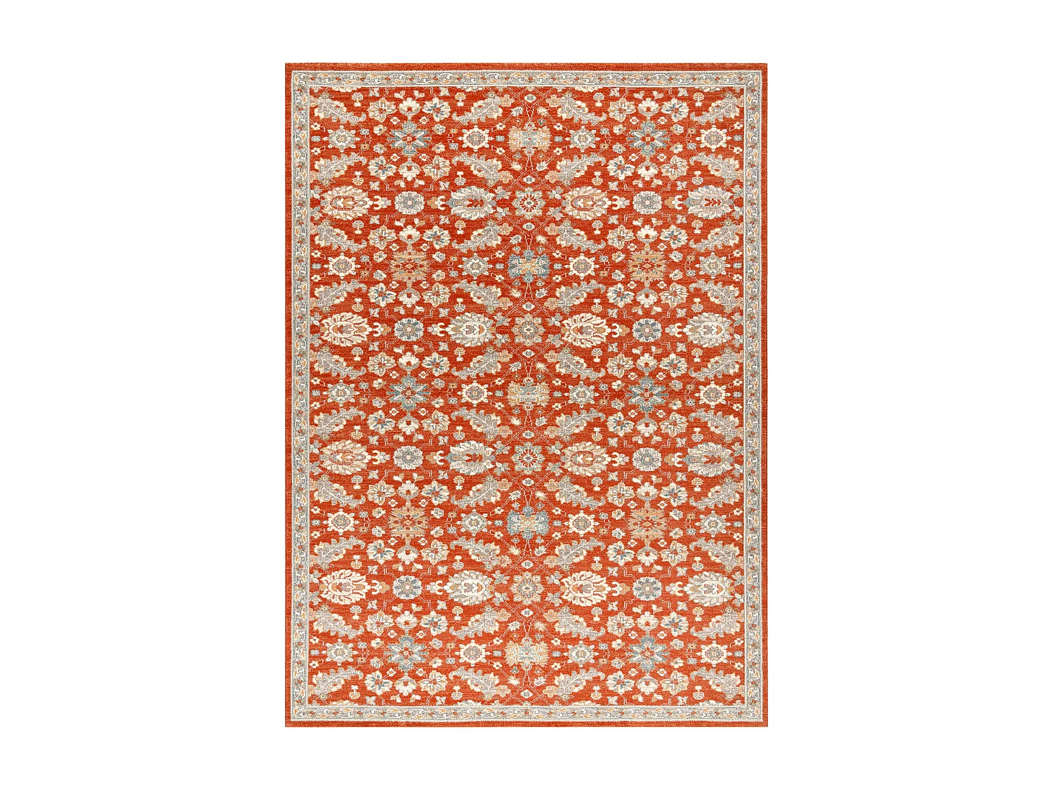 Tappeto in lana SOHO 477.07.LA300 OSTA - Fiori, cornice, naturale terr 200x300 cm