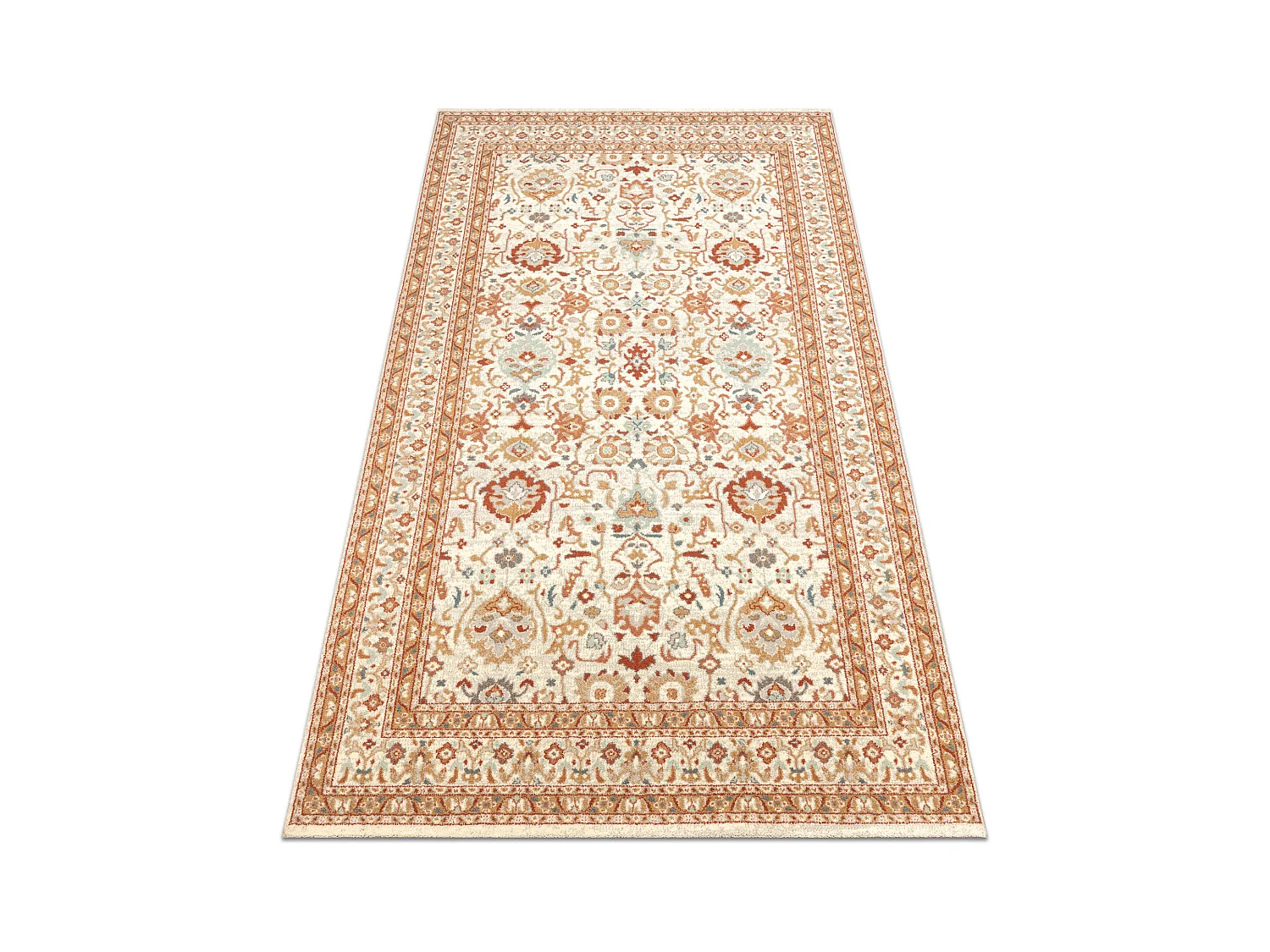 Tapis en laine SOHO 477.26.LA100 OSTA Ornement, cadre naturel beige /  135x200 cm