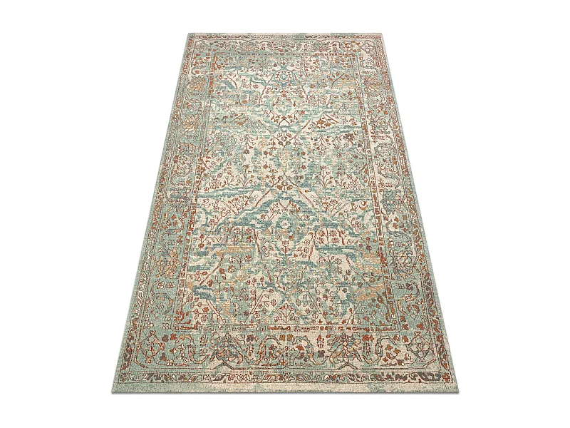Tapis en laine SOHO 477.04.LA400 OSTA - Ornement, cadre, naturel vert  200x300 cm