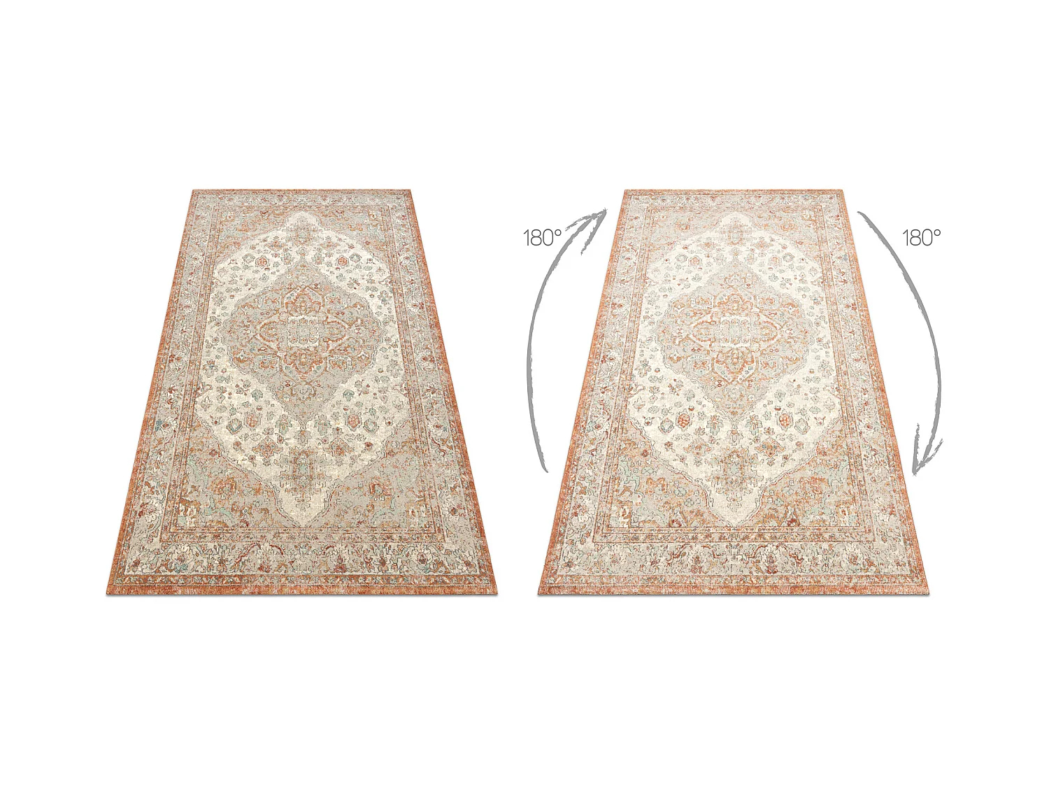 Tapis en laine SOHO 477.01.LA112 OSTA - Ornement, rougette, naturel te 160x240 cm