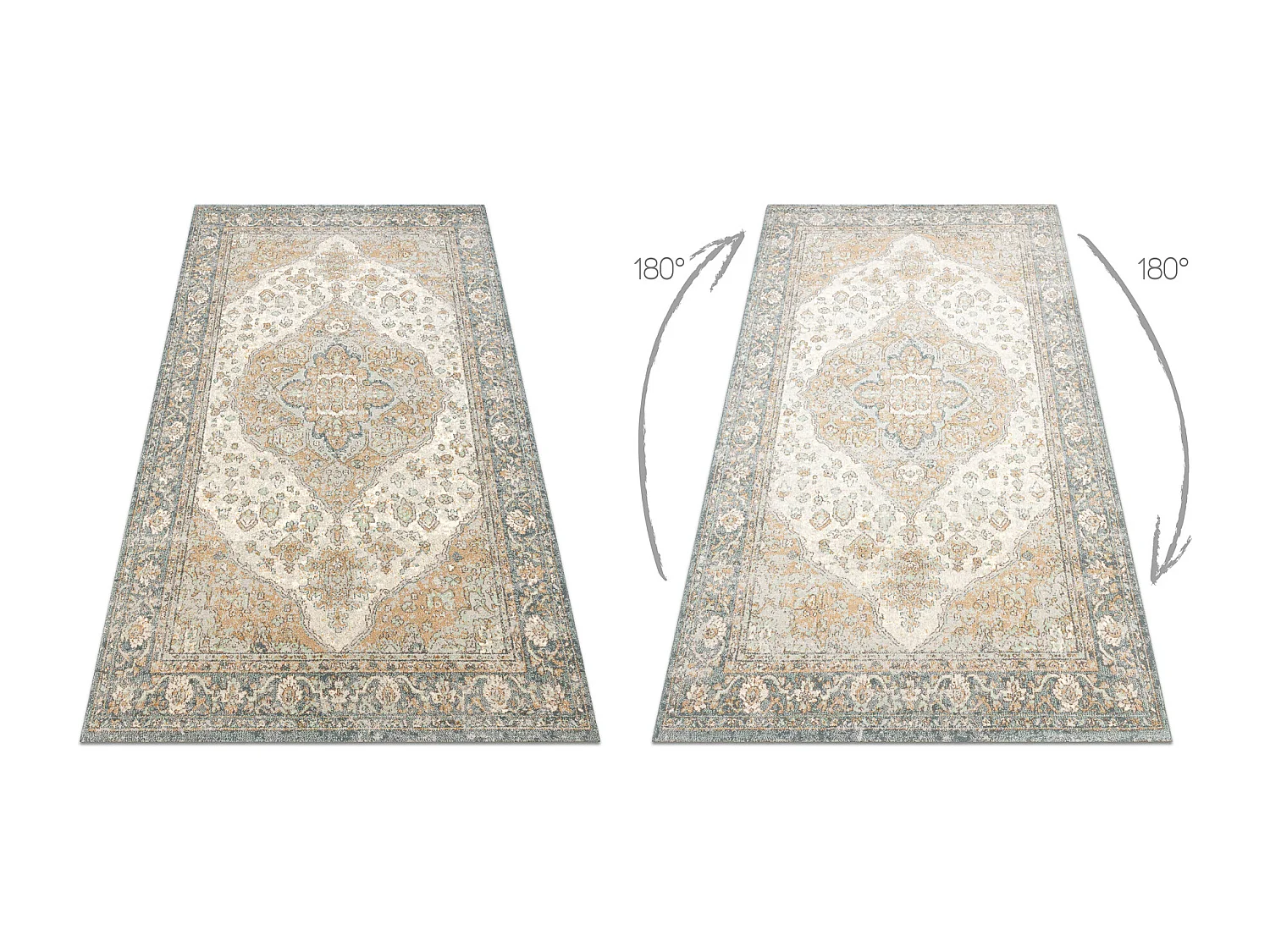 Tappeto in lana SOHO 477.01.LA113 OSTA - Ornamento, rosetta, naturale  135x200 cm