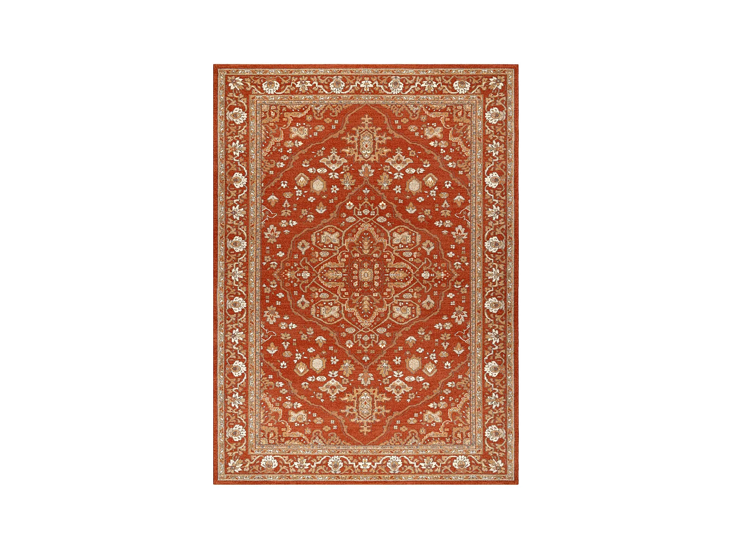 Tapis en laine SOHO 477.01.LA301 OSTA Ornement, cadre naturel terre cu 240x340 cm