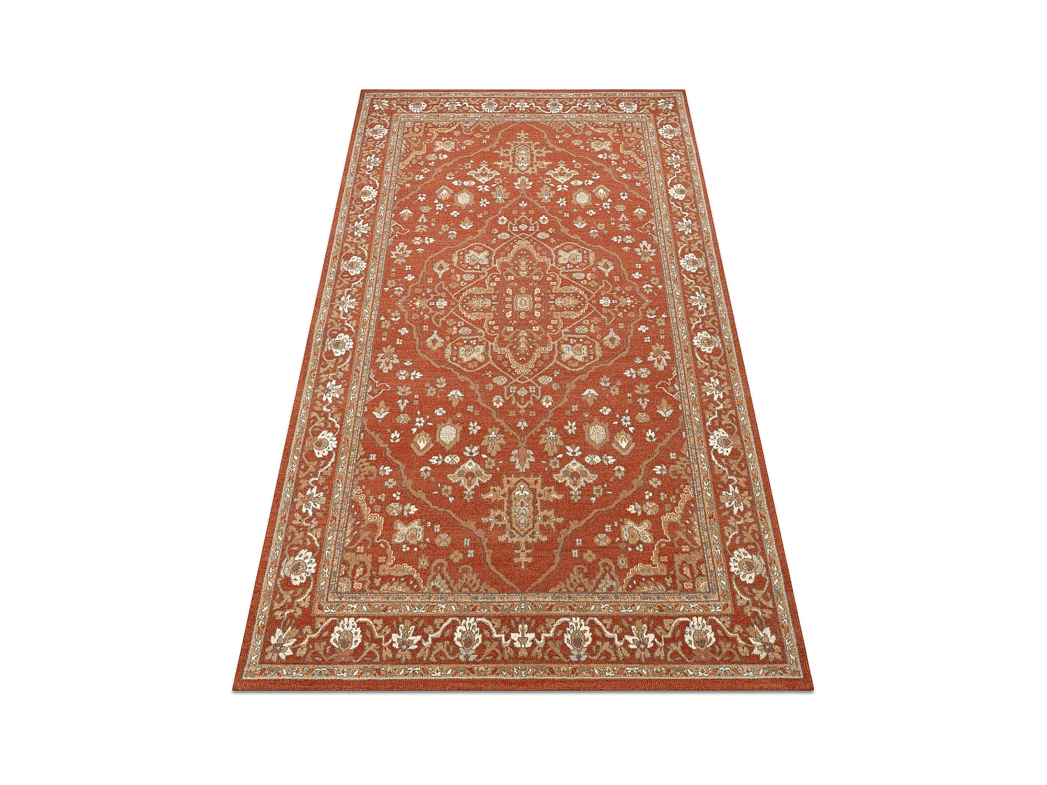 Tapis en laine SOHO 477.01.LA301 OSTA Ornement, cadre naturel terre cu 240x340 cm
